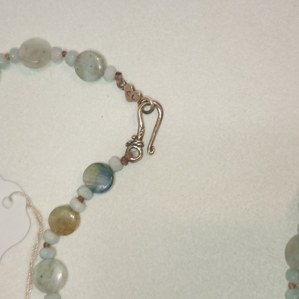 Chan Luu Elegant Green Amanzonite And Labradorite Beaded Necklace with Pendant - Picture 4 of 4